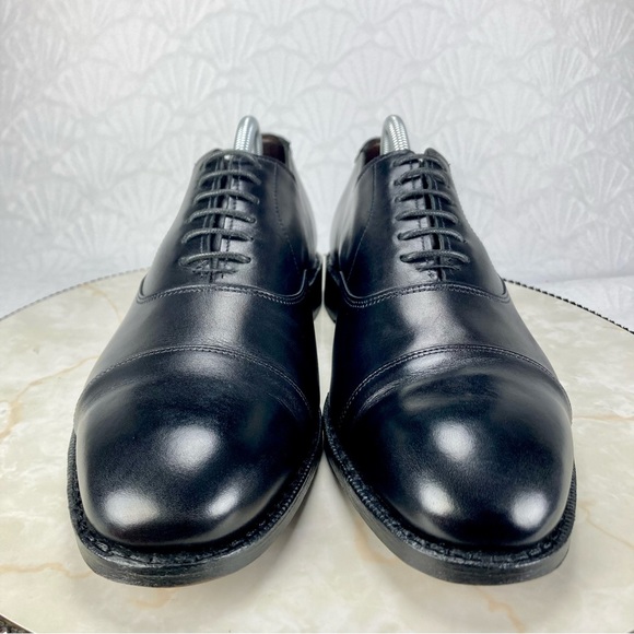 Allen Edmonds Hopkinson Mens Size 9.5 Black Leather Cap Toe Oxford Dress Shoes - Picture 3 of 11